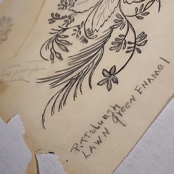 RARE and Vintage Hand Painted Flowers on Plastic Like Paper With Instructions - Picture 14 of 16